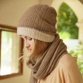 Women's 100% Pure Cashmere Beanie Cable Cashmere Knit Hat